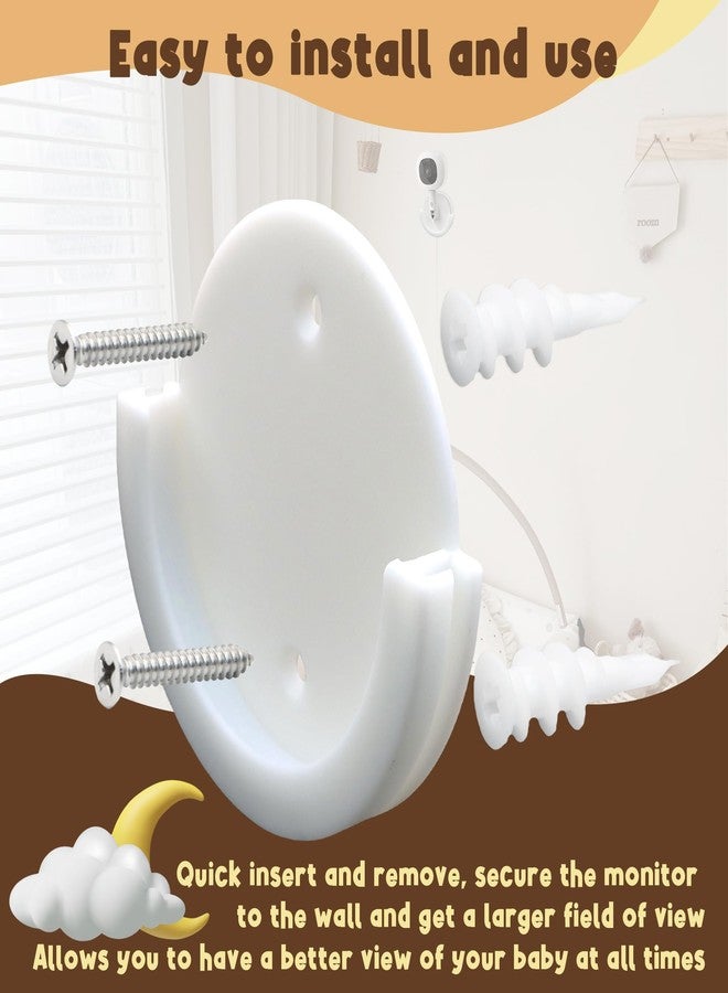 Terixe Wall Mount for Nanit, Wall Mount Bracket Compatible with Nanit Flex Multi-Stand - Round, White, Easily Fixes The Monitor to The Wall - Image 5
